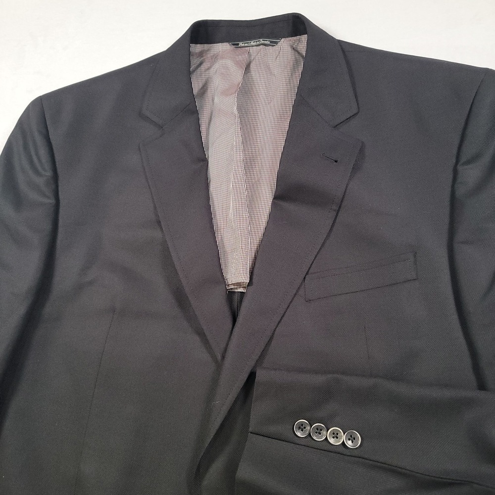 Jack Victor Men Blazer 46 XL Black Wool Silk Zegna Cloth Cool Effect Miami SPJ